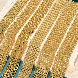 New 18MM wide copper chain bracelet unisex 18K gold plated wristband Miami Sidewalk bracelet Punk Hip Hop Jewelry party gift