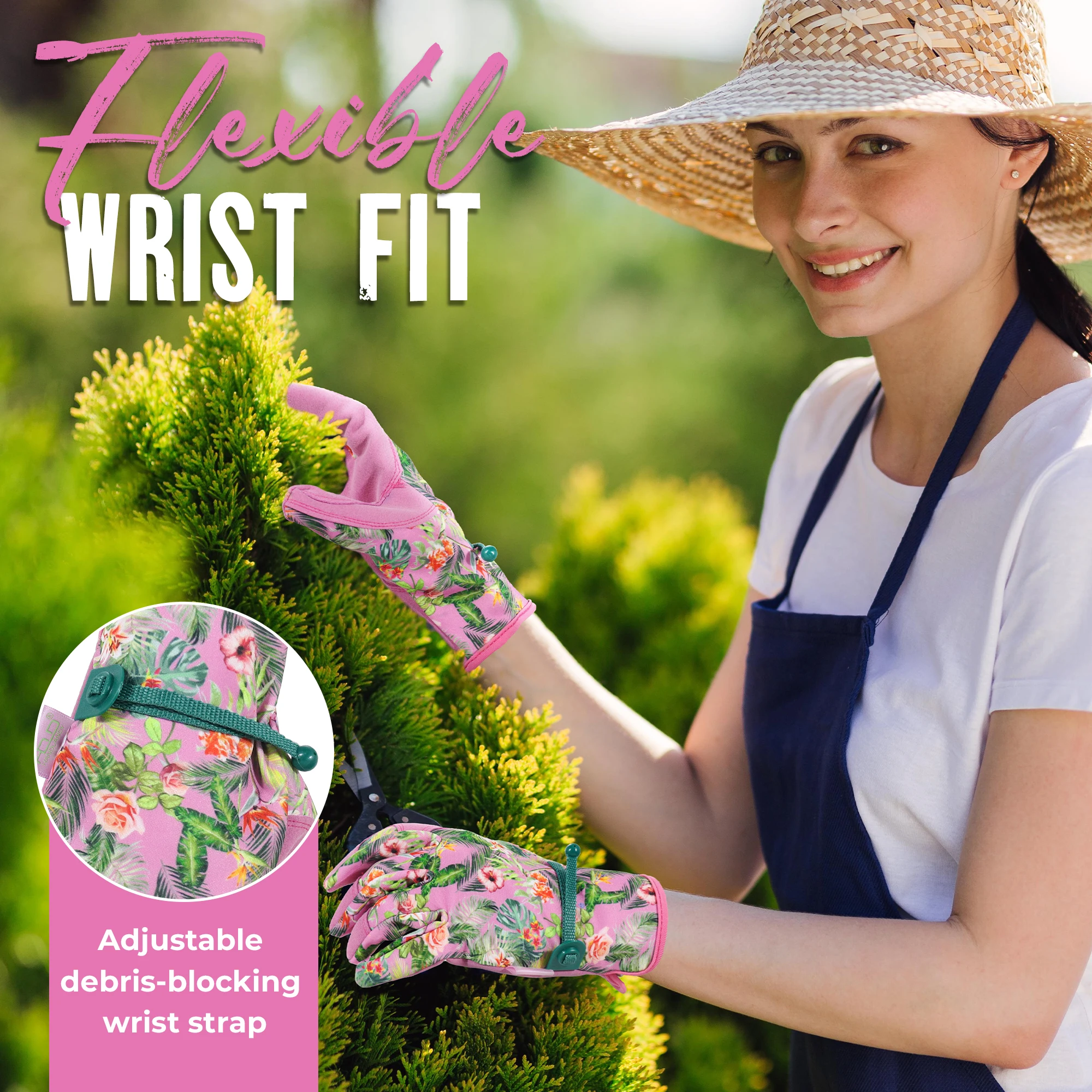 HANDLANDY Gartenhandschuhe für Damen, atmungsaktive Damen-Gartenhandschuhe aus Leder, bestes Geschenk für Gärtner