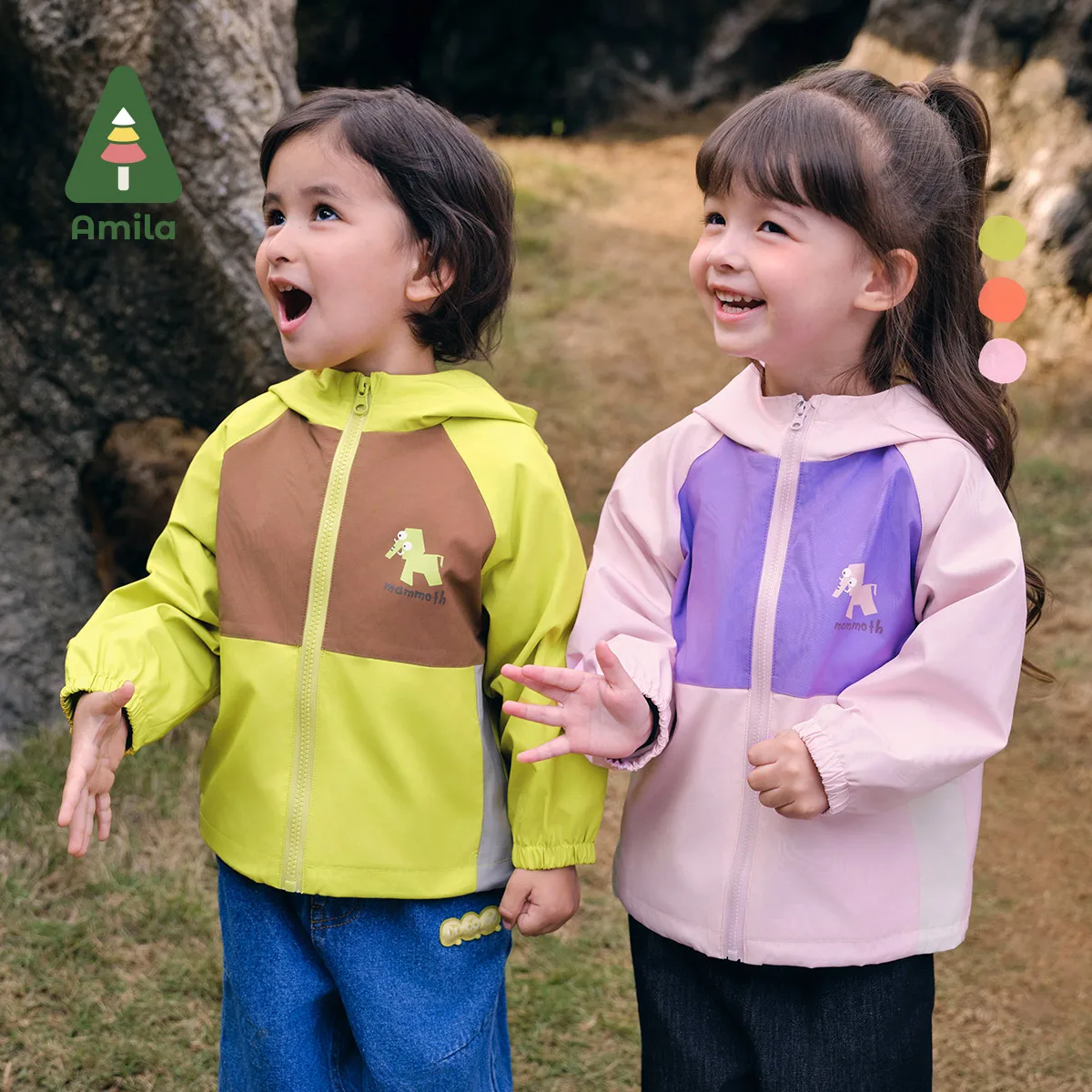 

Amila Baby Jacket 2024 Autumn New Boys And Girls Outdoor Contrast Color Wear-Resistant Three-Proof Casual Children’s Jacket