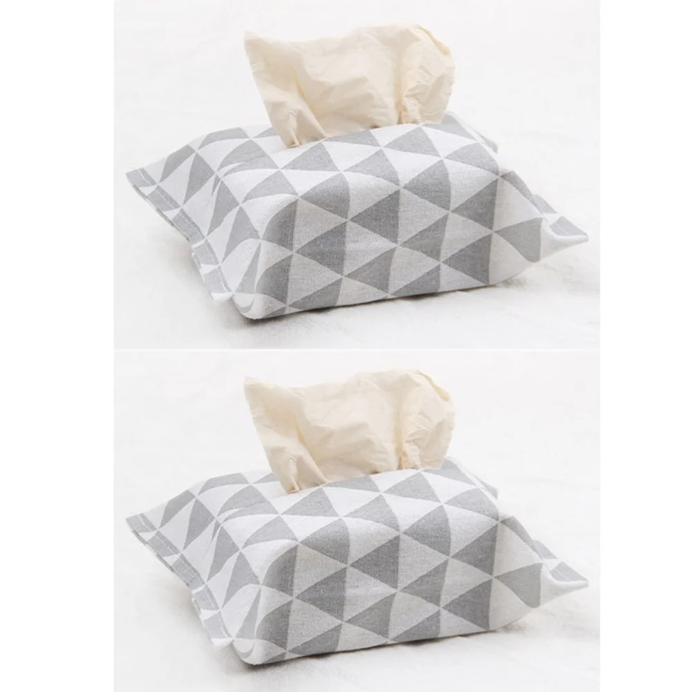 

4pcs Cotton Linen Tissue Box Cover Pastoral Style Waterproof Protective Design For Home Decor Napkin Organizer Paper Box Cover