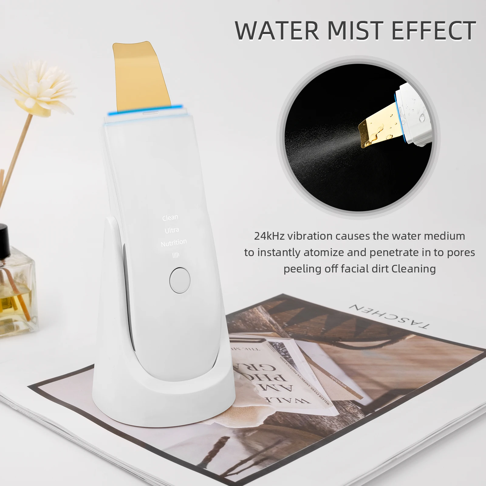 

Electric Ultrasonic Skin Scrubber Vibration Face Spatula Peeling Blackhead Remover Facial Lifting Cleansing Ultrasonic Skin Care