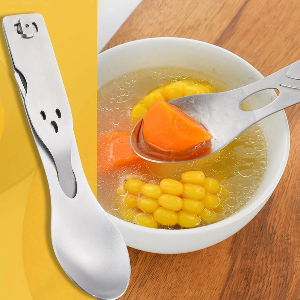 

Portable Cutlery Combination 3 in 1 Meal Tool Lightweight Foldable Camping Picnic Outdoor Utensils Set Removable Multi