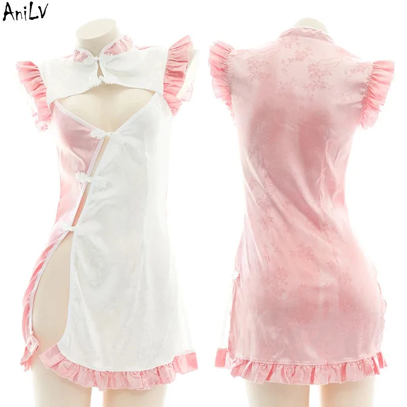 AniLV 2022 ربيع رومانسي ساكورا سلسلة فستان ازياء أنيمي لوليت فتاة يؤرخ أزهار الكرز الملابس الداخلية موحدة مجموعة تأثيري