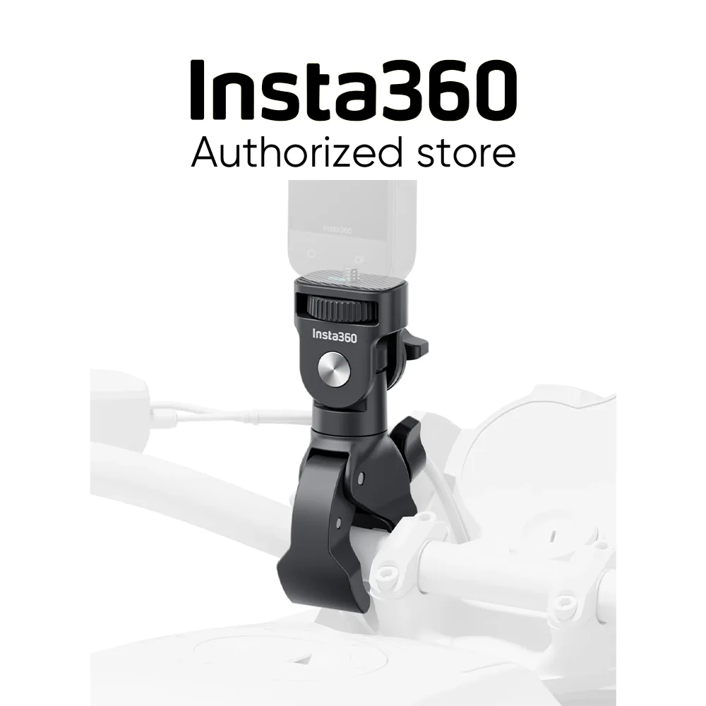 Original Insta360 Heavy Duty Clamp - Motorcycle Accessories compatible with X4/GO3S/ACE PRO/ACE/X3 Sport Action Camera