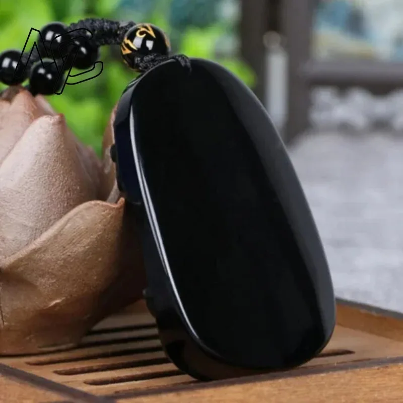 حجر السج الأسود الطبيعي قلادة على شكل تنين الخرز قلادة سحر المجوهرات الإكسسوارات منحوتة باليد الطفل محظوظ تميمة الهدايا