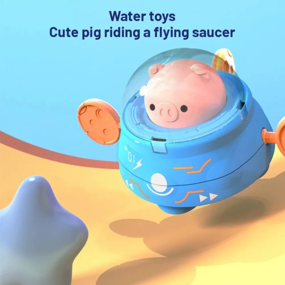 ตัวการ์ตูนน่ารักรูปหมูดึงของเล่นห้องน้ำคลาสสิกของเล่นในน้ำสำหรับเด็กทารกว่ายน้ำหมูของเล่นชายหาดเด็กห่วงโซ่