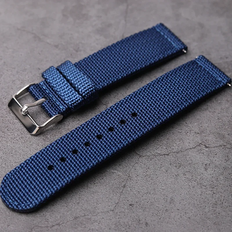 Army green canvas nylon strap for men Seiko 5 18mm Black red blue Green Water Ghost cocktail can20mm 22mm 24mm