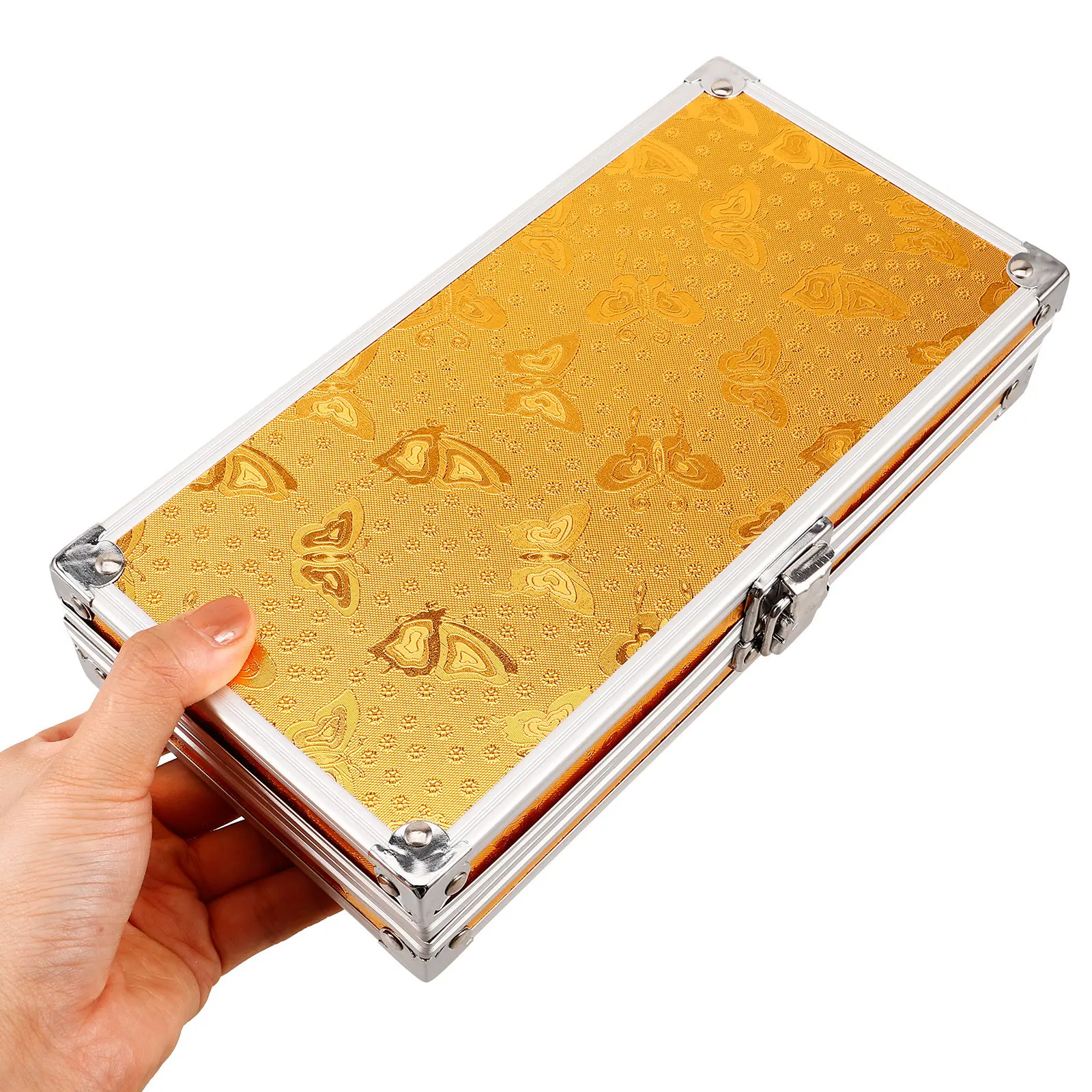 

Aluminum Alloy Tool Box Portable Organizer Storage Case Travel Tool Kit Ear Wax Remover Container Large Capacity