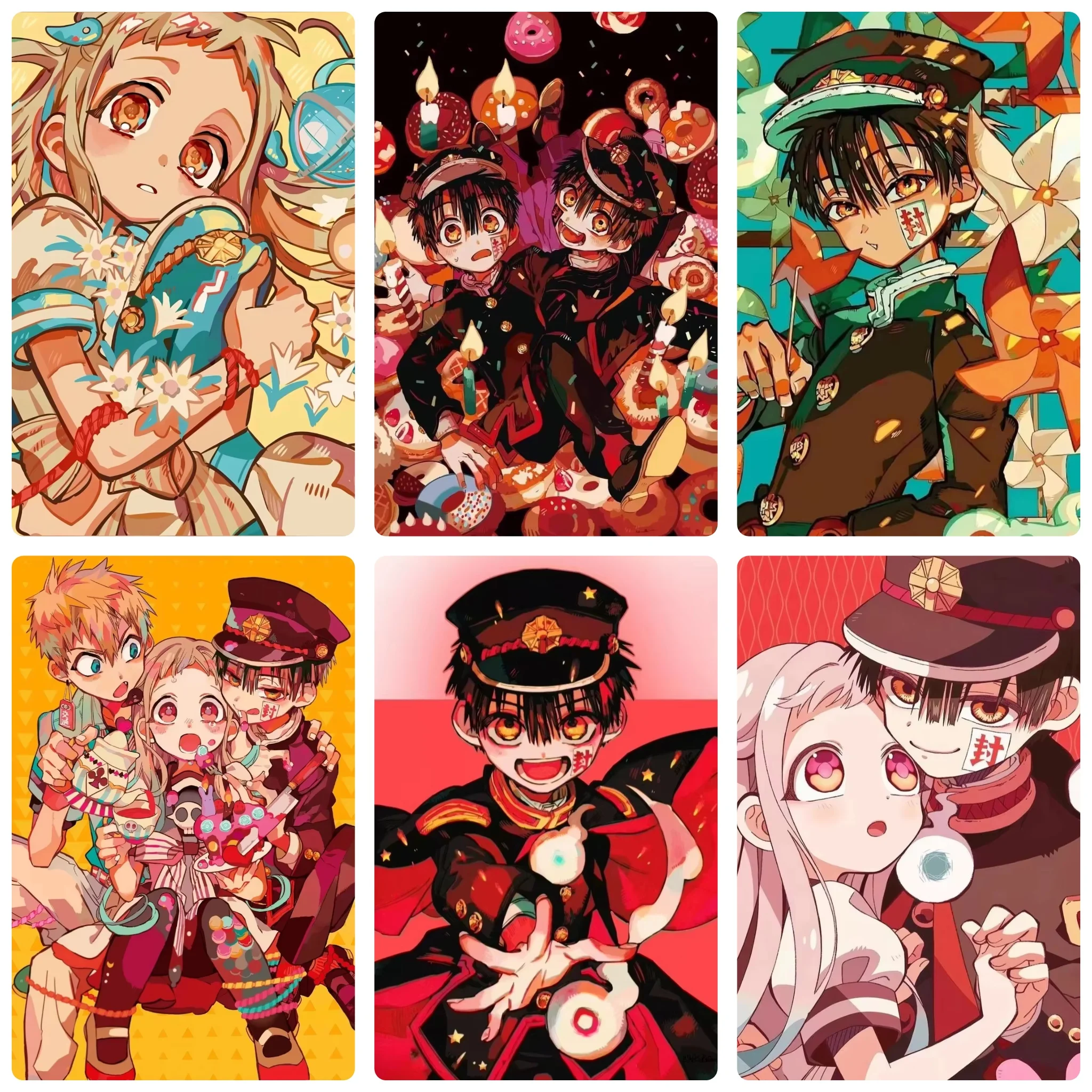 Vibrant Anime Jigsaw Puzzle Set, Toilet-Bound Hanako-kun Multi Panel Character Art Collage Handcraft Decor For Indoor Display