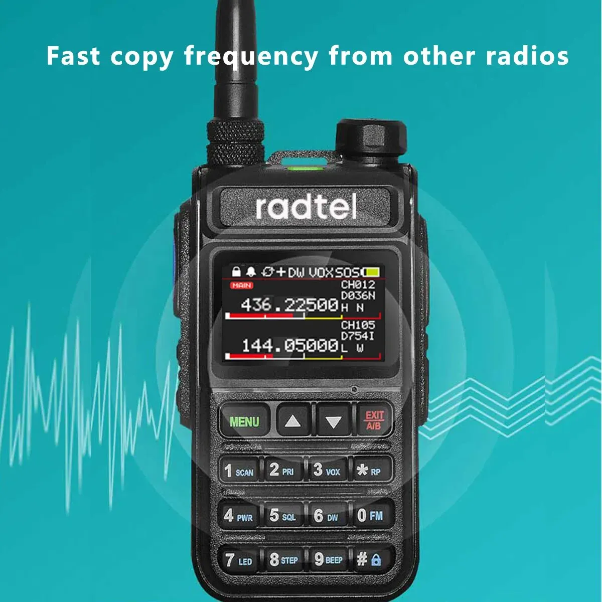 Radtel RT-890 Full Band Ham Radio Amateur 2 Way Radio 999CH Walkie Talkie AM Air Aviation Band Color Scanner Marine NOAA Scan