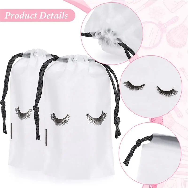 Beauty 200Pcs Lash Bags For Clients Lash Goodie Bags For Clients Lash Aftercare Bags Eyelash Extensions Makeup Bags Clear