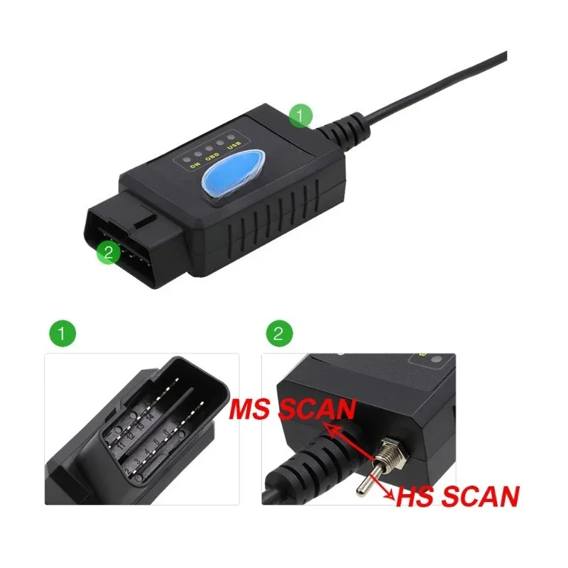 For ELM327 HS CAN /MS CAN Brush Hidden Function Ford/OBD2 Fault Detection
