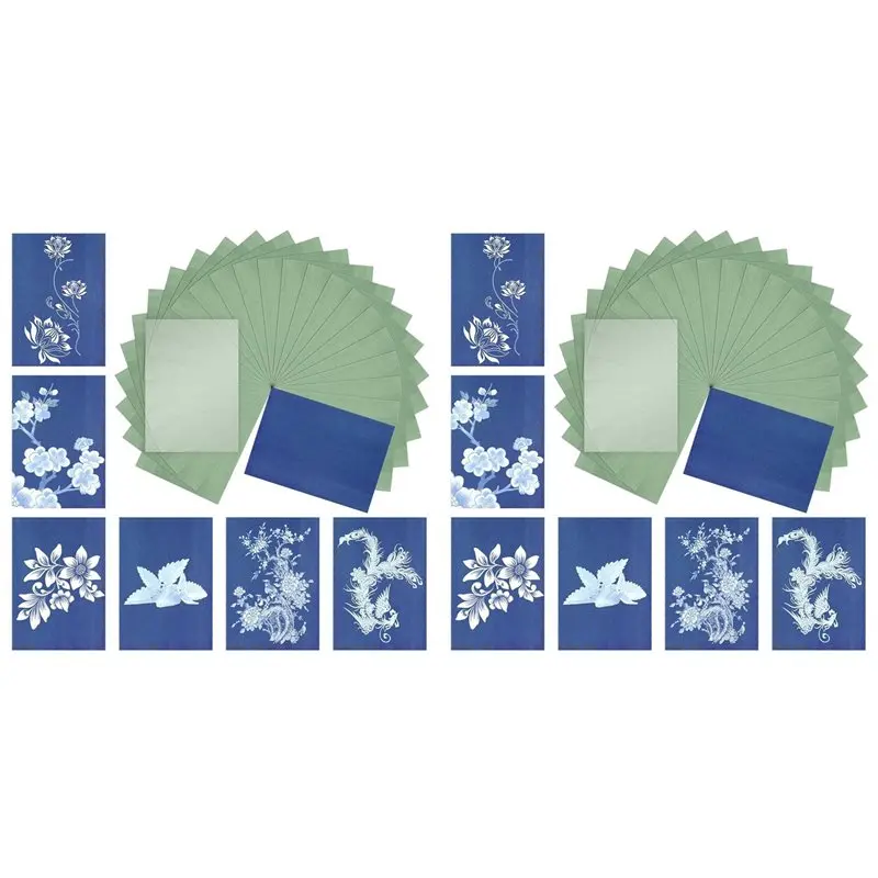 ABVG-Cyanotype Paper Kit, 48 Pcs Sun Print Paper Kit A5 Solar Drawing Paper Sensitivity Nature Printing Paper For Arts Crafts