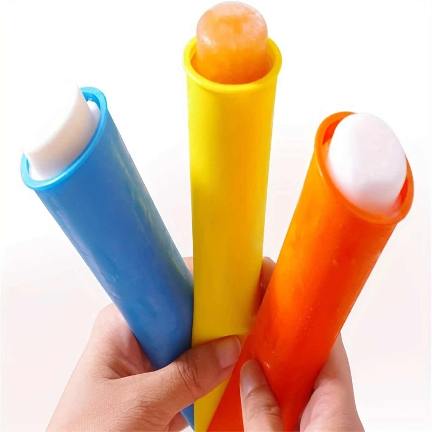 1 adet/6 adet, Popsicles Kalıpları, Yeniden Kullanılabilir Bebek Silikon Popsical Kalıpları, DIY Popsicles/Yoğurt S Için Kapaklı Buz Kalıpları buzlu