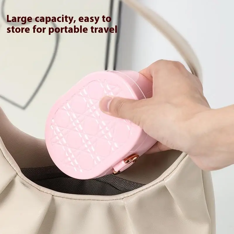 ポータブルミニジュエリー収納ボックスミラー付きマルチコンパートメント化粧収納ボックスリングネックレスブレスレット