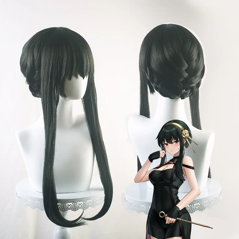 

Synthetic Cosplay Wig Women Black Bun Costume Party Heat Resistant Fiber Hair Halloween Roleplay