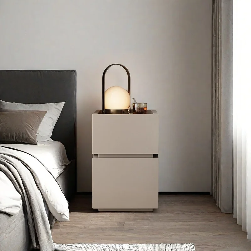 Building block extremely narrow bedside table simple modern bedroom household small apartment mini narrow cabinet advanced