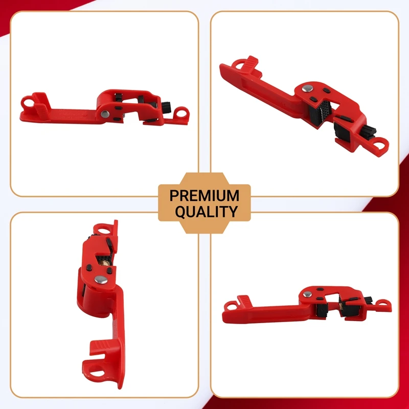 Red Electrical Box Circuit Breaker Lockout, Tagout Breaker Box Lock For Standard Single And Double Toggles