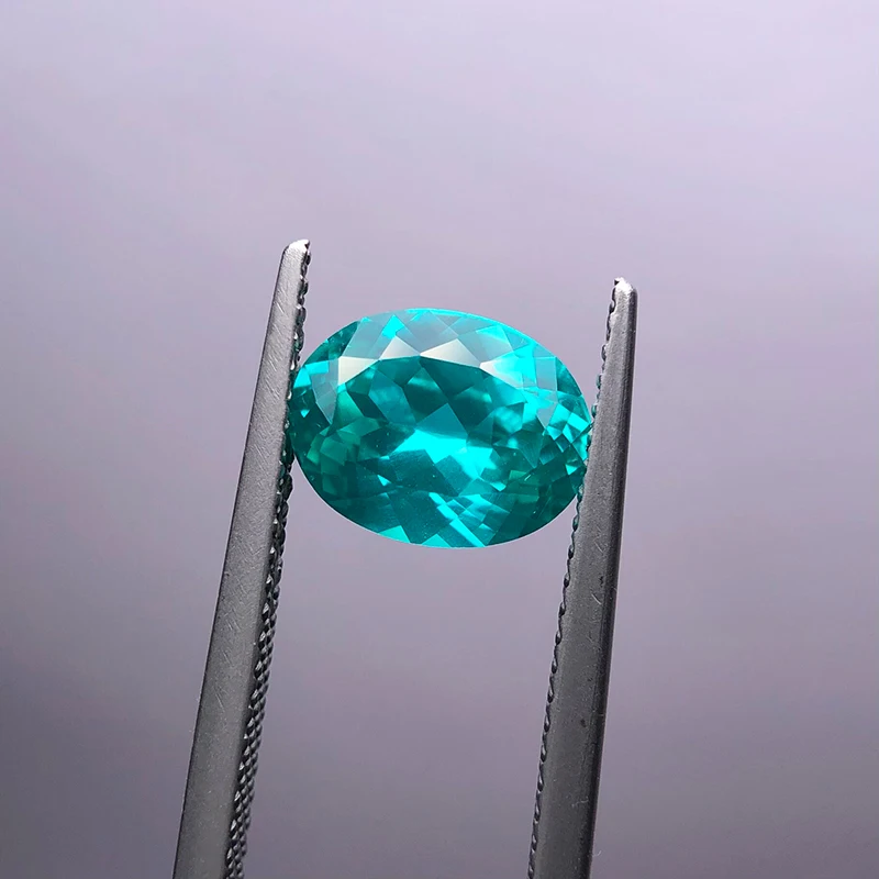 Paraiba-Labor-Saphir in Trillionenform mit VVS1-Zertifikat, Großhandelsdiamant für DIY-Anhänger, Schmuckherstellungsmaterialien, Edelstein – Detail 8