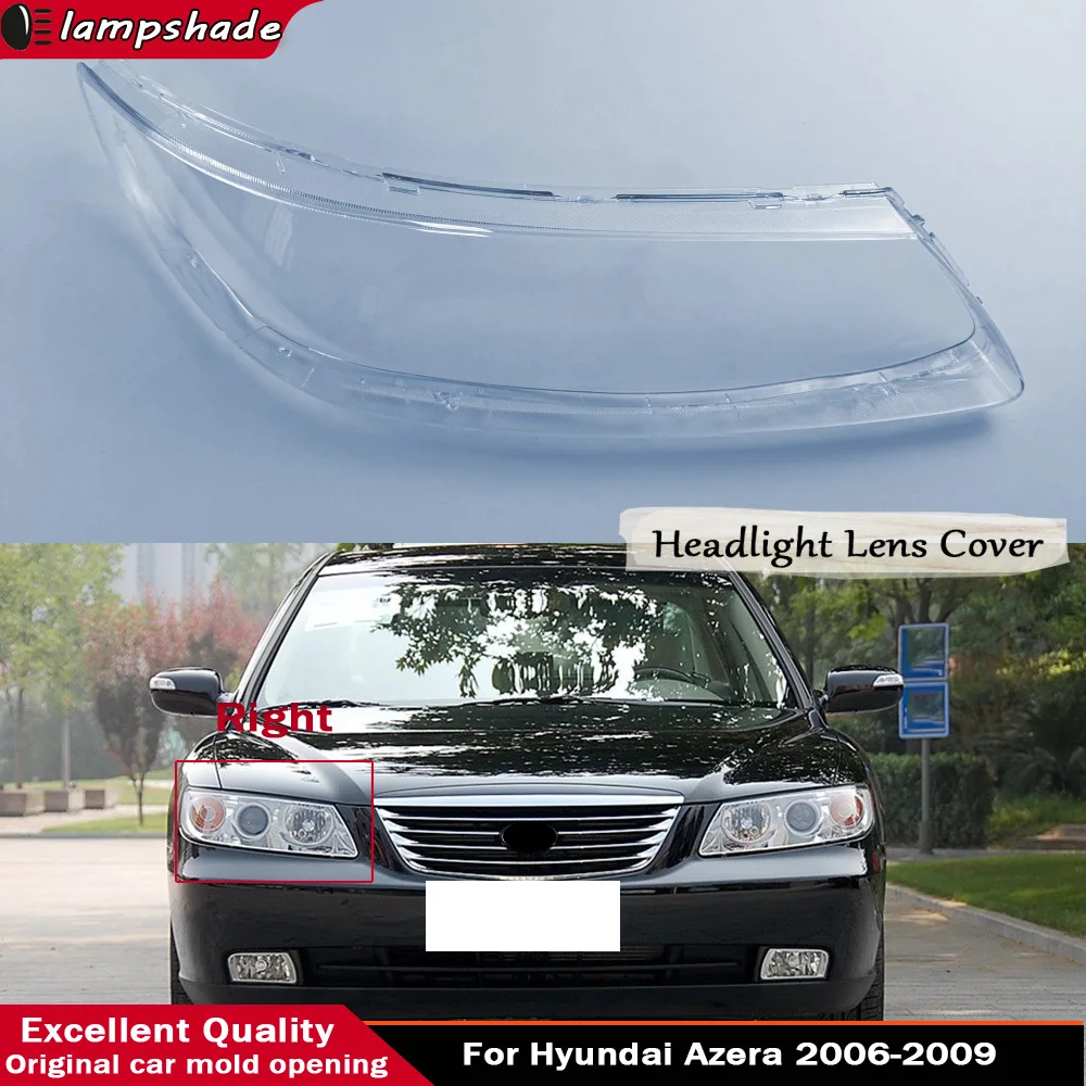 Front Headlamp Lens Cover Headlights Glass shade Lampshade Replace Original Transparent Lamp Shell For Hyundai Azera 2006 - 2009