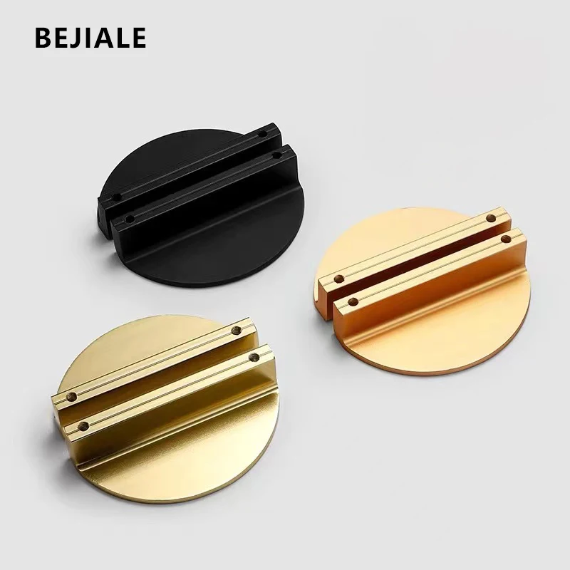 Cabinet Door Semicircle Handle Split Cabinet Shoe Cabinet Door Handle Aluminum Alloy Exposed Gold Round Furniture Door Handle