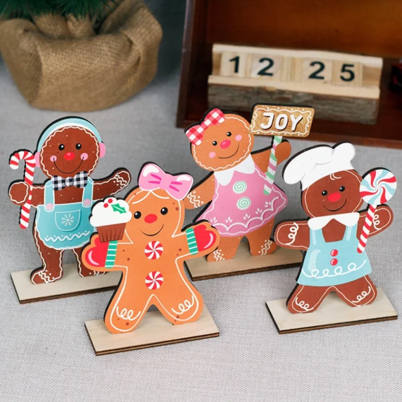 Christmas Decorations Gingerbread Man Christmas Biscuit Man Tabletop Christmas wooden decorations Perfect for holiday decoration