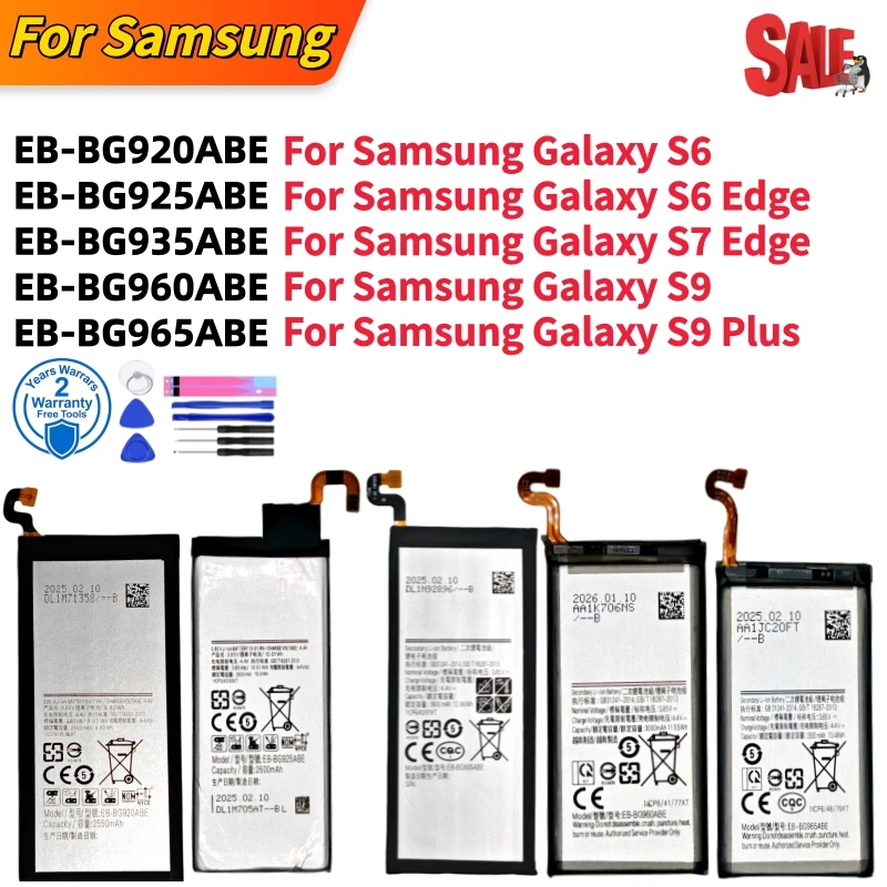 EB-BG920ABE BG925ABE BG935ABE BG960ABE BG965ABE Battery For Samsung Galaxy S6 Edge S7 Edge S9 S9 PLUS G9200