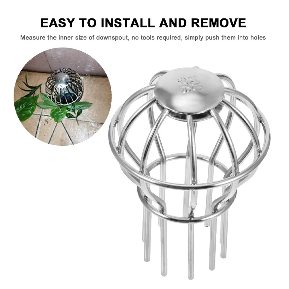 

2 Pcs Roof Drain Cover Net Stainless Filter Strainer Grille Gutter Downspout Guard Rooftop