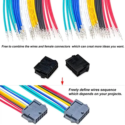 MX3.0 3.0mm Cable Connector Kit, Molex Micro-Fit 3.0mm Pitch Dual Row 2 * 1/2/3/4/5/6Pin Male Femae (SH-MX3.0-Dual)