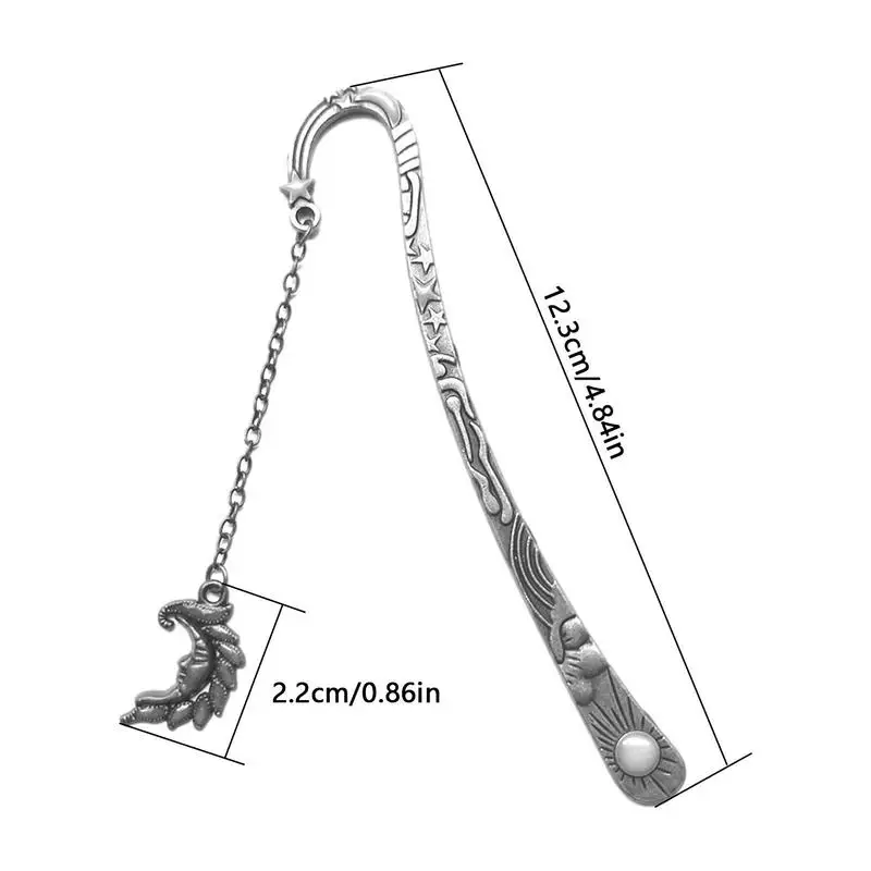 Luminous Bookmark Alloy Bookmark Sun Moon And Stars Patterned Decorative Book Markers Gifts For Women Book Lovers Bookworm