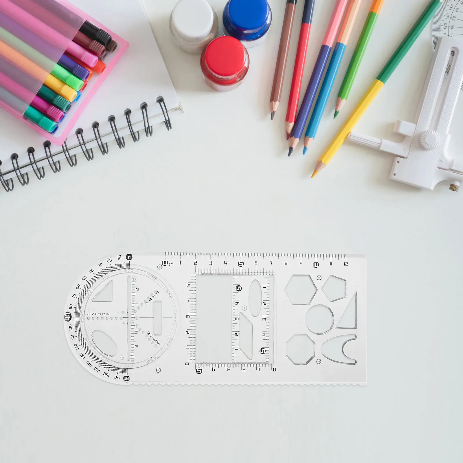 Plastic Multi-Functional Drawing Template Ruler for Architecture Engineering Students Artists Drafting Painting Design