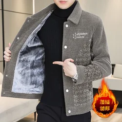 Autumn Winter New Fashion Trend Thickened Warm lapel Wool Coat Men's Casual Loose Comfortable High Quality Jacket