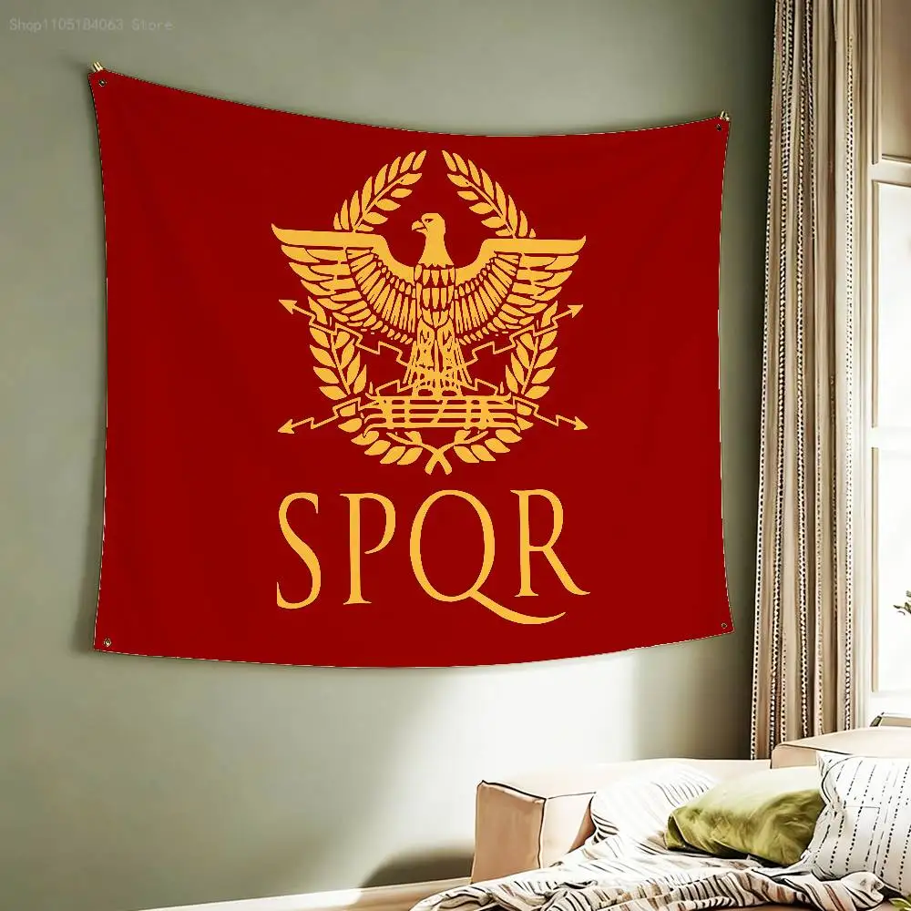 S-SPQR Roman Empire Flag Tapestry Banner For Bedroom Outdoor Living Room Restaurant Bar Wall Decor Party
