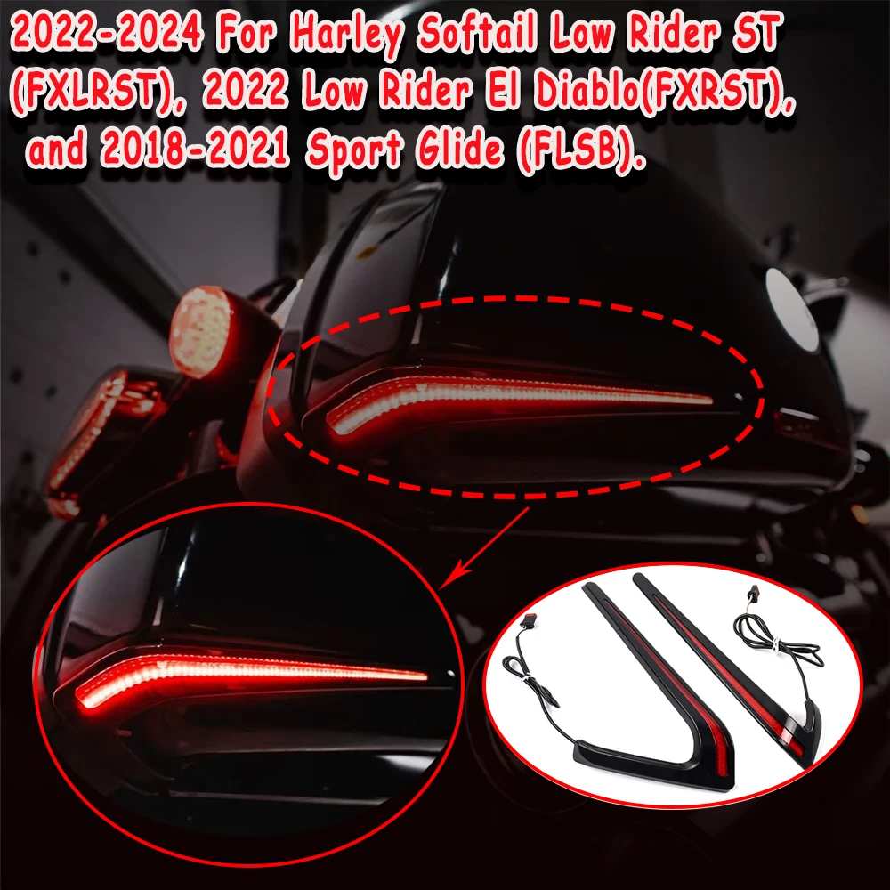 

For Harley Soft LOW RIDER ST FXLRST El Diablo FXRST SPORT GLIDE Smooth cone-shaped LED indicator light running turn brake light