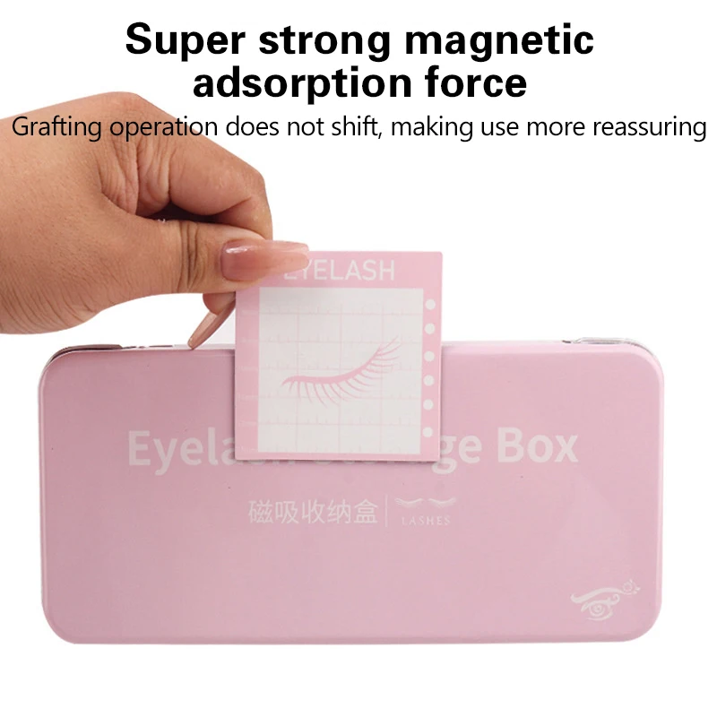 Caja de almacenamiento de pestañas postizas magnética vacía con Discettes, pinzas, soporte para pestañas postizas, contenedor, paleta de viaje, soporte para pestañas