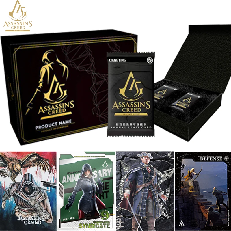 

Original Assassin's Creed 15th Anniversary Co Branded Collection Card Anime Game Characters Rare Hidden Q Edition Cards Boy Toy