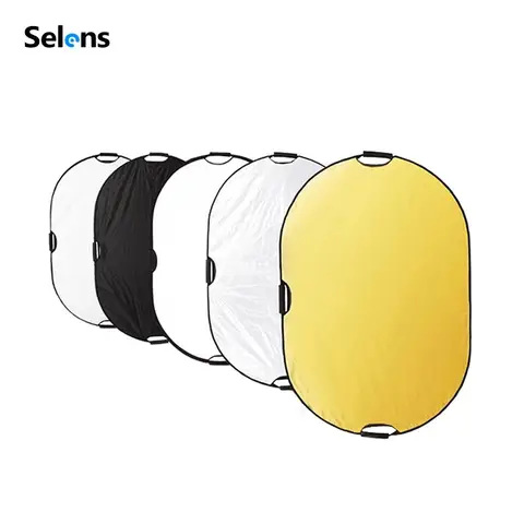 Selens 5 in 1 반사판 Multifun 사진 사진 스튜디오 키트 타원형 접이식 반사판 손잡이 휴대용 사진 소품