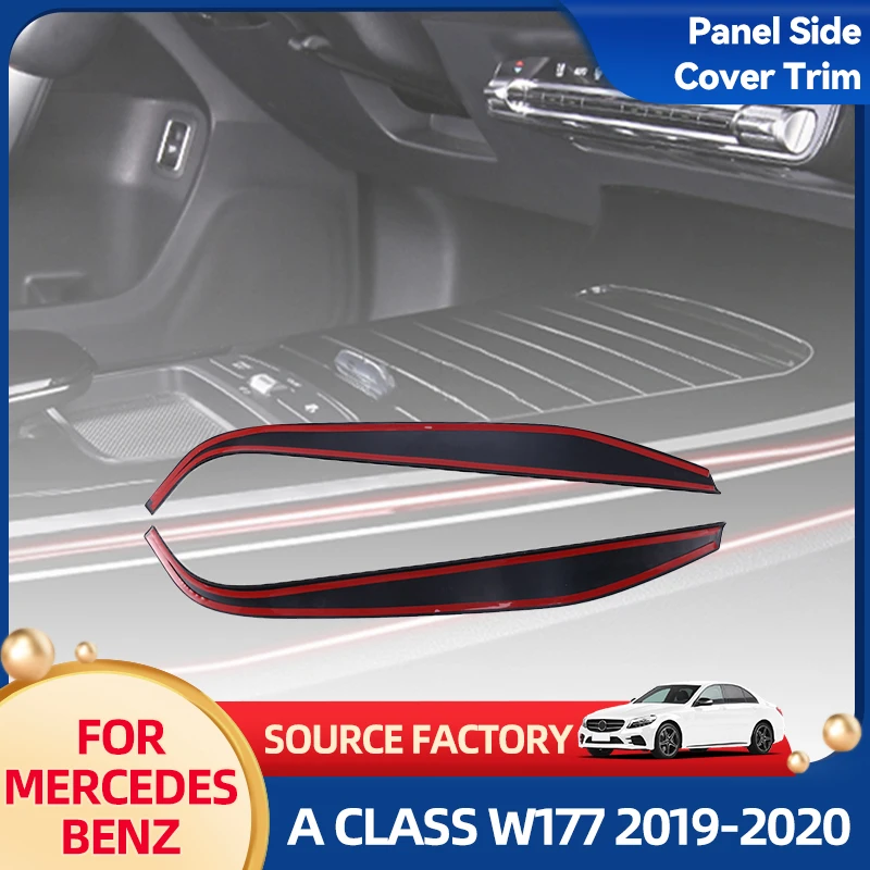 

Внутренние молдинги, глянцевый черный, 2 шт., боковая крышка панели центральной консоли автомобиля, накладка для Mercedes-Benz a Class W177 CLA C118 2019 2020