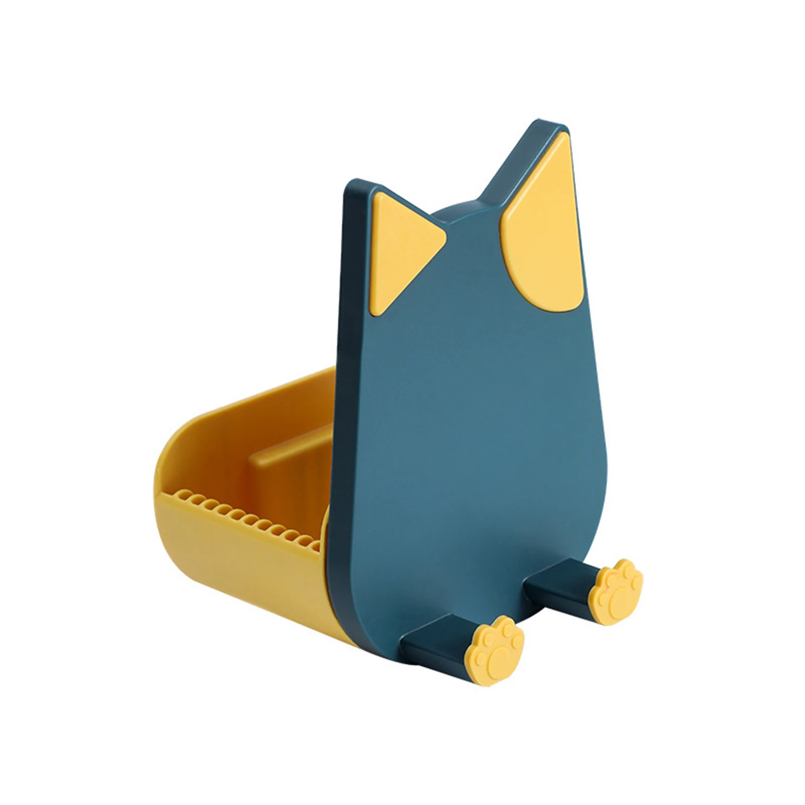 Cat Ear Shaped Pan Cover Holder Wall-Mounted Multifunction Anti-Slip Drainage Design No Perforation For Kitchen Bathroom