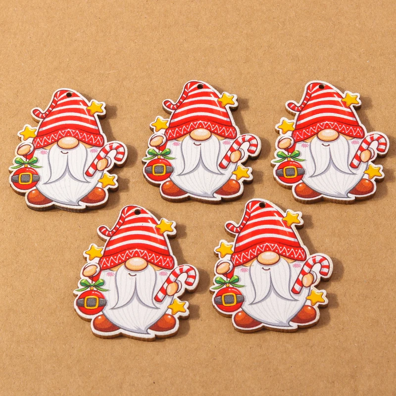 10pcs Christmas Santa Claus Charms Elk Snowman Pendants for Jewelry Making Earrings Necklace DIY Accessories Supplies