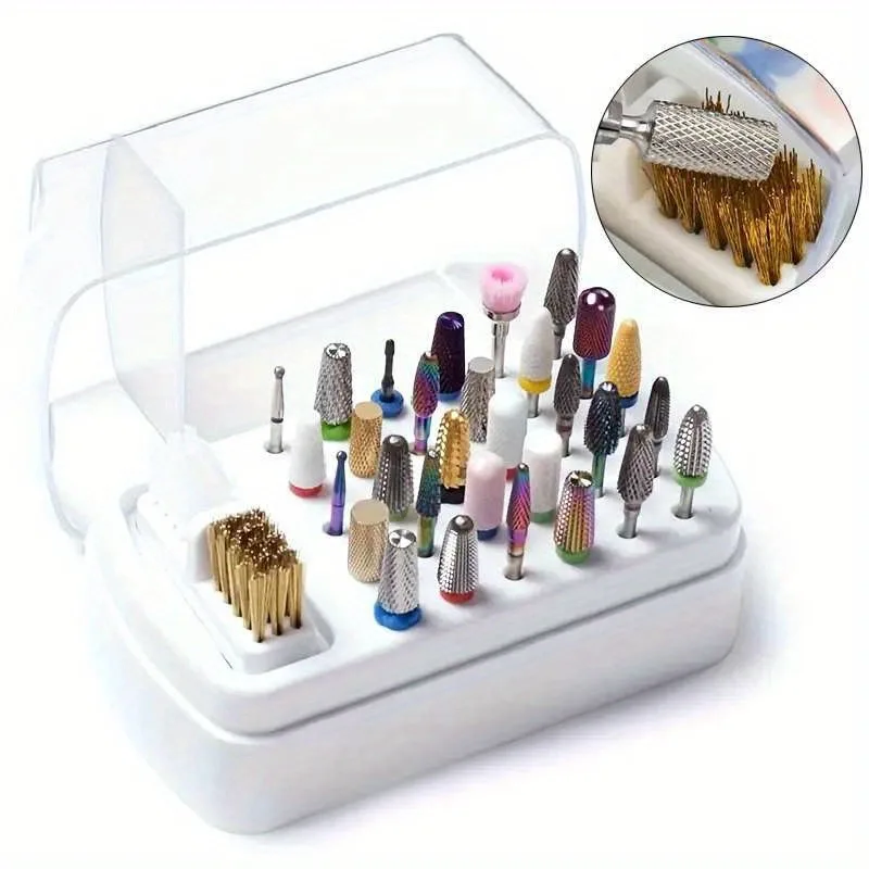30 Holes Nail Polish Head Organizer Acrylic Portable Organizer Dustproof Cleaning Organizer Professional Nail Artist Essentials