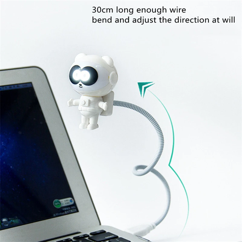 Astronaut Night Light LED Reading Lamp USB Flexible LED Desk Lamp Spaceship Light Cartoon Panda Lamp For Computer Laptop Decor