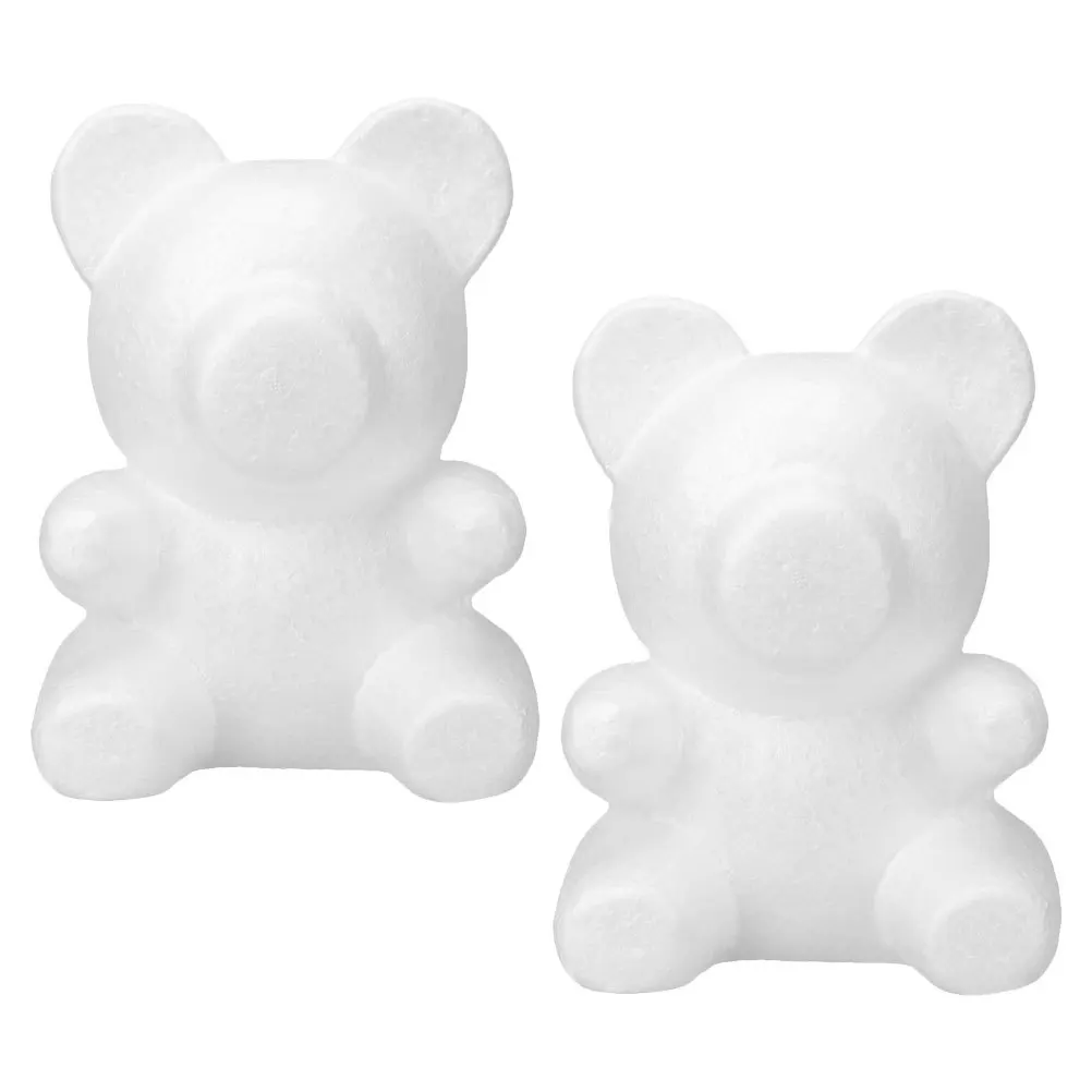 

2Pcs Foams Bear DIY Painting Craft Blank Bear Shape Creative Flower Arrangement Prop Valentine Decoration Flower DIY Model