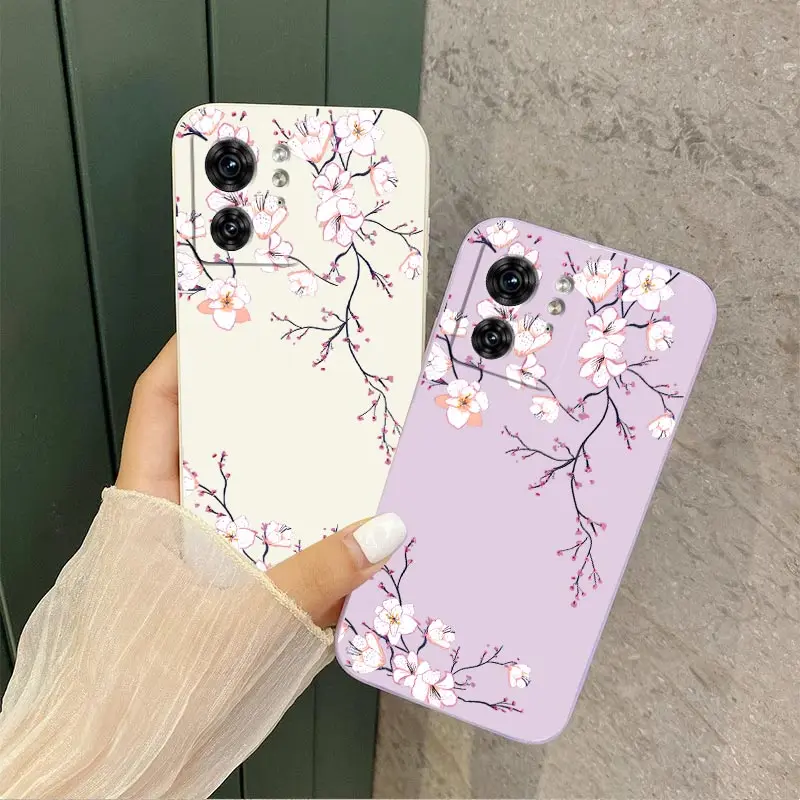 EDGE40 Bright Orchid Silicone Phone Case For Motorola Moto EDGE 40Neo 40 EDGEPLUS E7 E7Plus E6S E12 E20 E32 E22 E22i Cover