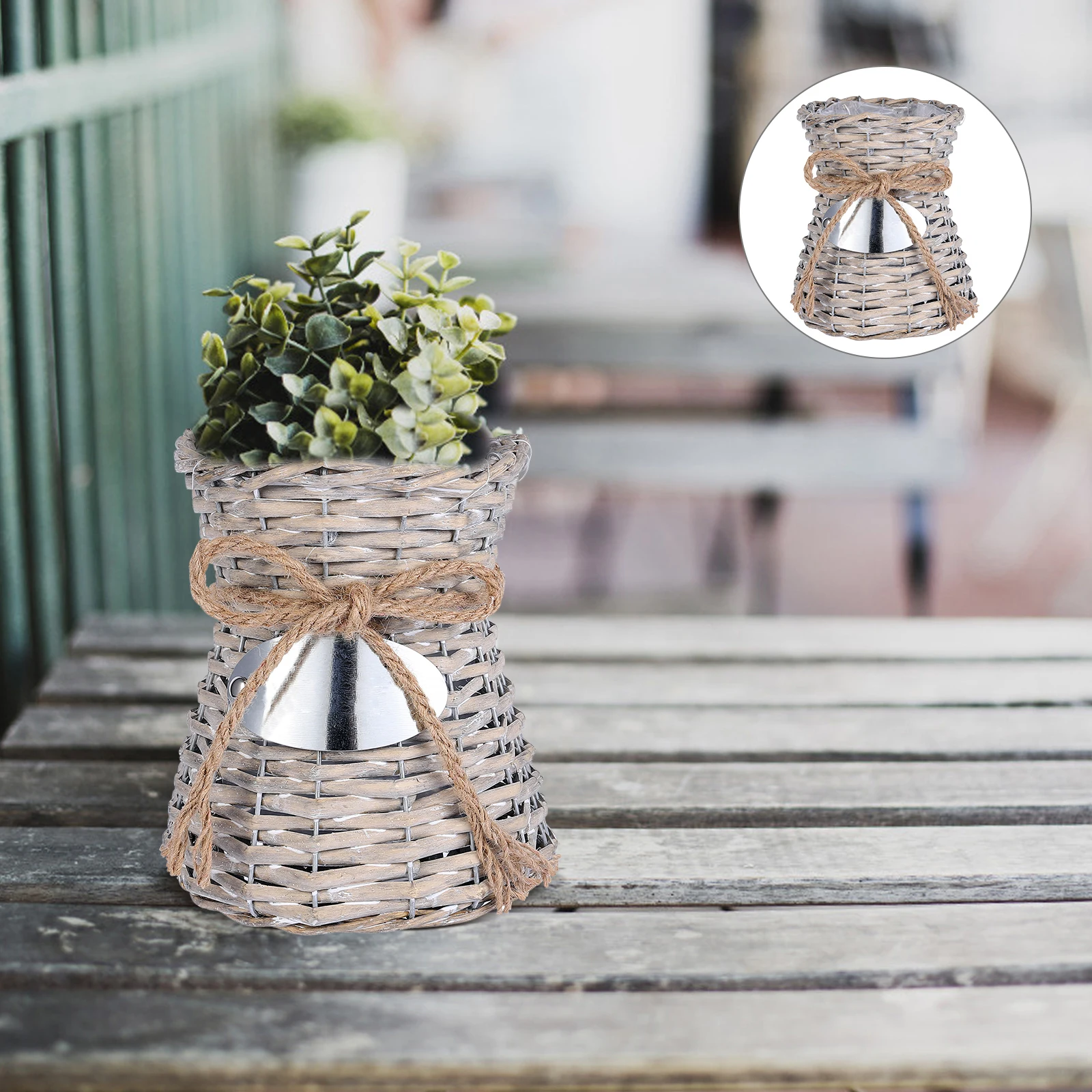 

1 pc Handmade Bamboo Woven Vase Exquisite Decorative Flower Pot Multipurpose Basket For Home Office Garden Dry Arrangement
