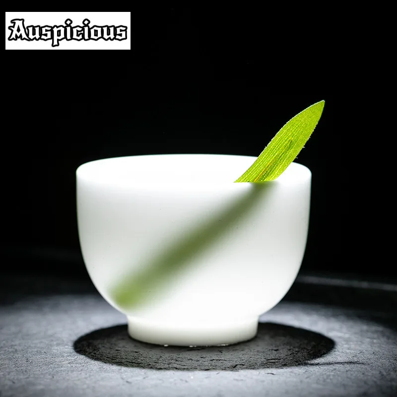 130ml Mutton Fat Jade Master Cup Boutique Pervious White Porcelain Tea Cup Tasting Mug Tea Bowl Mediotation Cup Coffee Mug Gift