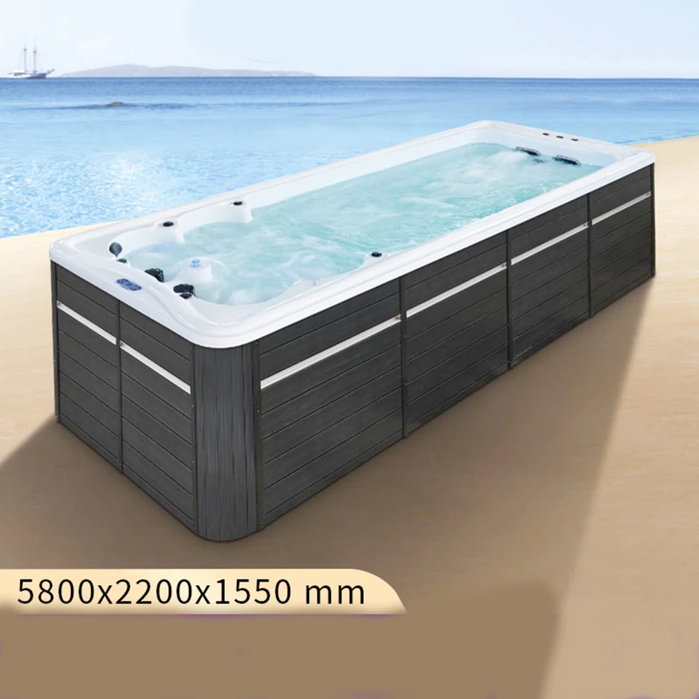 

5800X2200X1500mm 8 people Swimming Pool whirlpool Bathtub Acrylic Hydromassage Surfing Massage SPA H5522