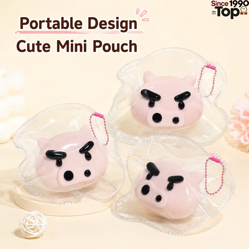 Chubby Pink Piglet Squeeze Toy Slow Rebound Super Soft  Cartoon Pressure Release Hand Relaxation Toy Relieving Anxiety Gift