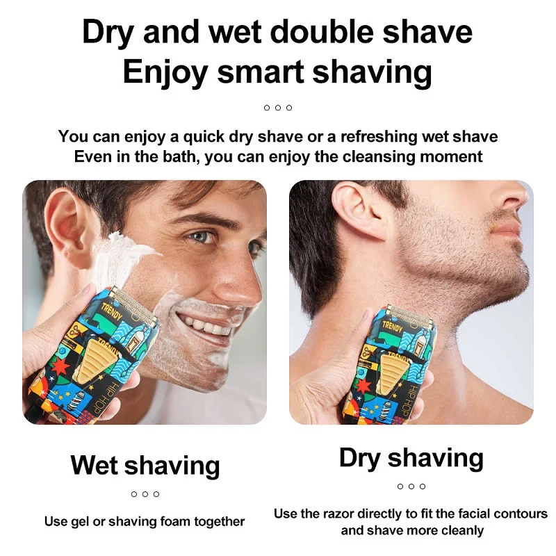 ผู้ชายไฟฟ้ามีดโกนใหม่ Graffiti โกนหนวด Trimmer MINI Travel มีดโกนสําหรับช่างตัดผม & Home ใช้ชาร์จไร้สายไฟฟ้ามีดโกน