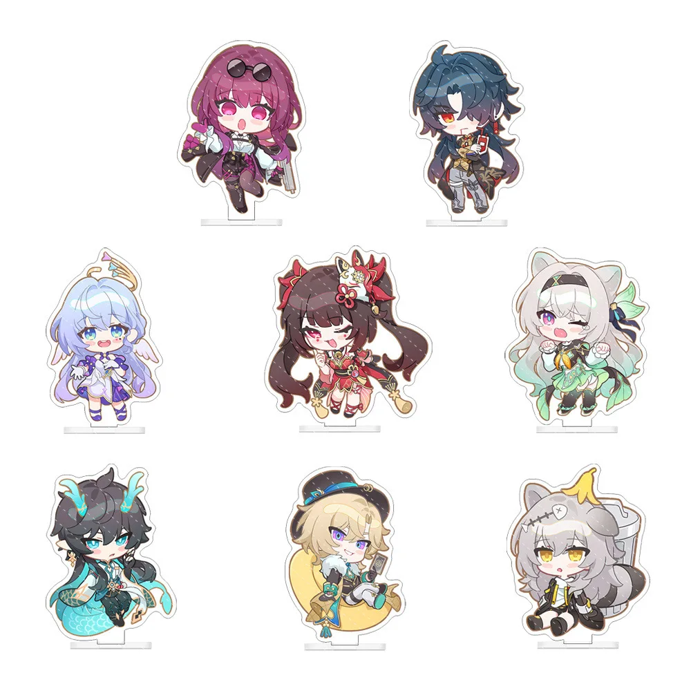 Honkai Star Rail Q Version Figure Acrylic Stand Kafka Blade Sparkle Robin Desktop Ornament Anime Game Collectible Gift Keychain